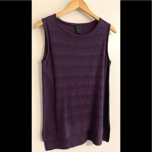 Ann Taylor Purple Knit Tank Top Sz M